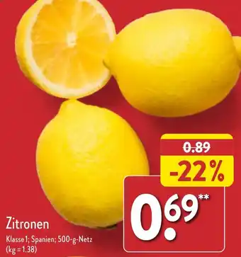 Aldi Nord Zitronen 500 g Netz Angebot