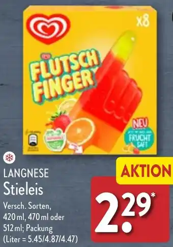 Aldi Nord LANGNESE Stieleis 420 ml, 470 ml oder 512 ml Angebot