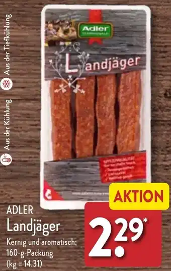 Aldi Nord ADLER Landjäger 160 g Packung Angebot