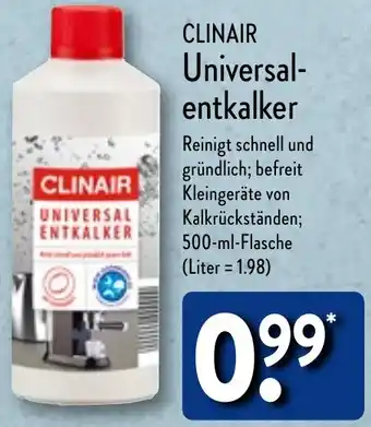 Aldi Nord CLINAIR Universalentkalker 500 ml Flasche Angebot