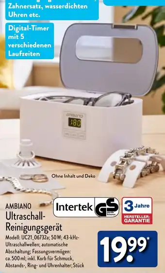 Aldi Nord AMBIANO Ultraschall-Reinigungsgerät Angebot