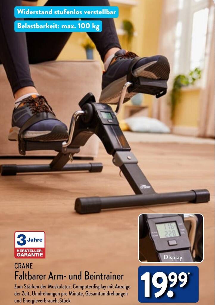 CRANE Faltbarer Arm und Beintrainer Angebot bei Aldi Nord
