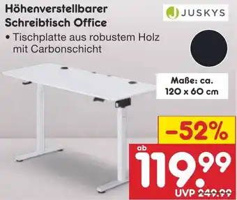 Netto Marken-Discount JUSKYS Höhenverstellbarer Schreibtisch Office Angebot