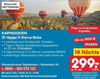 Netto Marken-Discount KAPPADOKIEN 15-tägige 5-Sterne Reise Angebot