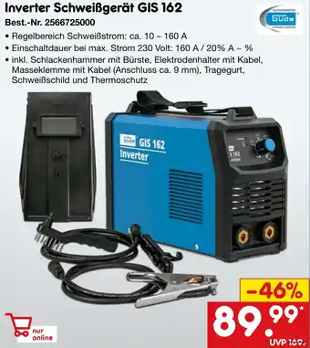 Netto Marken-Discount Gude Inverter Schweißgerät GIS 162 Angebot