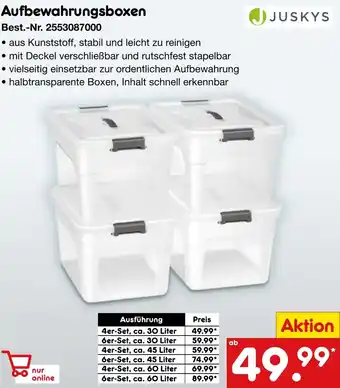 Netto Marken-Discount JUSKYS Aufbewahrungsboxen Angebot