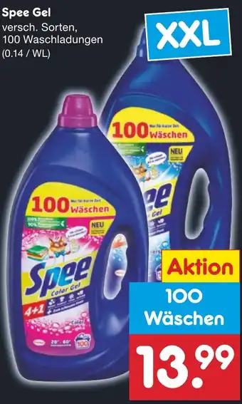 Netto Marken-Discount Spee Gel 100 Waschladungen Angebot