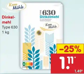 Netto Marken-Discount Korn Mühle Dinkelmehl 1 kg Angebot