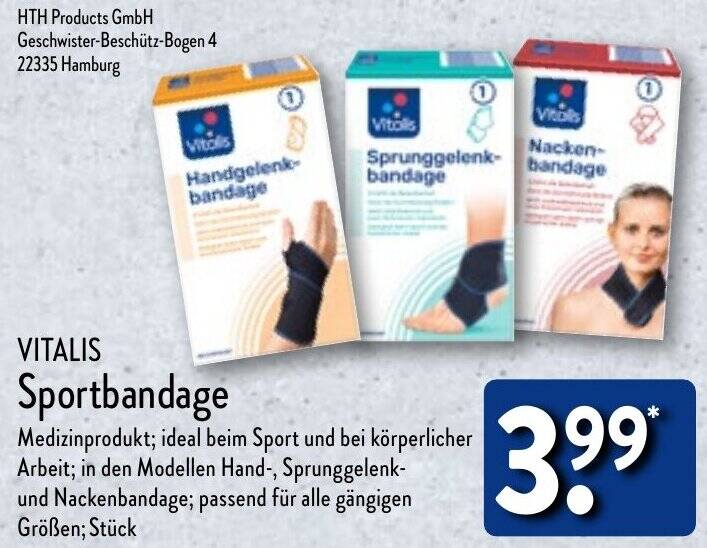 VITALIS Sportbandage Angebot bei Aldi Nord