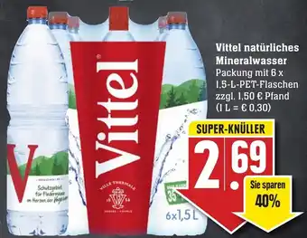 Edeka Neukauf Vittel Natürliches Mineralwasser 6x1,5L Angebot