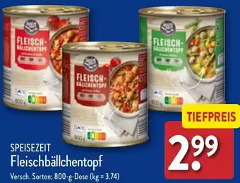 Aldi Nord SPEISEZEIT Fleischbällchentopf 800 g Dose Angebot