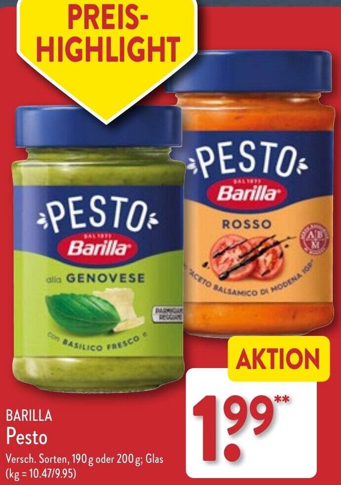 BARILLA Pesto 190 g oder 200 g Angebot bei Aldi Nord