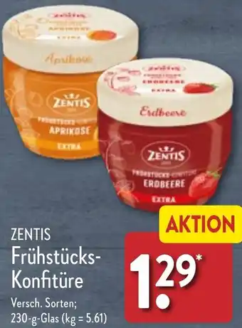 Aldi Nord ZENTIS Frühstücks Konfitüre 230 g Glas Angebot