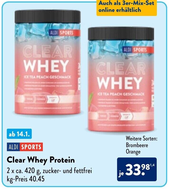 ALDI SPORTS Clear Whey Protein 2 x ca. 420 g Angebot bei Aldi Nord