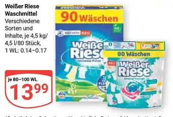 Globus Weißer Riese Waschmittel Verschiedene Sorten und Inhalte, je 80-100 WL Angebot