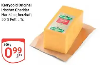 Globus Kerrygold Original Irischer Cheddar Hartkäse, herzhaft, 50 % Fett i. Tr. je 100 g Angebot