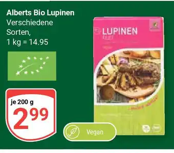 Globus Alberts Bio Lupinen Verschiedene Sorten, je 200 g Angebot