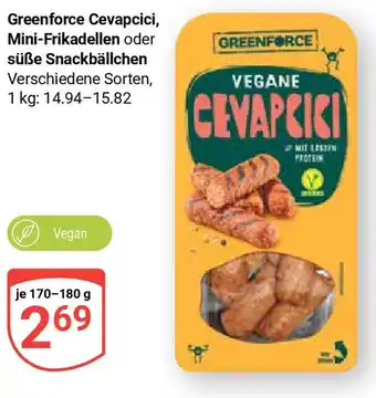 Globus Greenforce Cevapcici, Mini-Frikadellen oder süße Snackbällchen Verschiedene Sorten, je 170-180 g Angebot