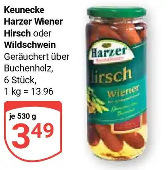 Globus Keunecke Harzer Wiener Hirsch oder Wildschwein je 530 g Angebot