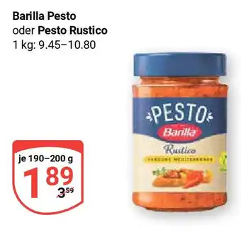 Globus Barilla Pesto oder Pesto Rustico 190-200g Angebot