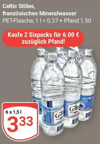 Globus Celtic Stilles, französisches Mineralwasser 6*1.5L Angebot