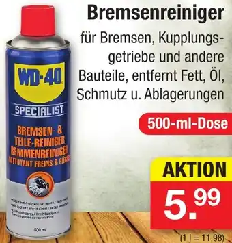 Zimmermann WD-40 Bremsenreiniger 500 ml Dose Angebot