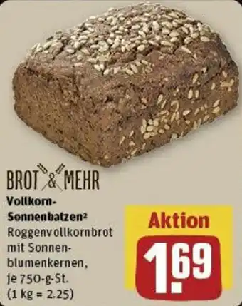 REWE BROT & MEHR Vollkorn-Sonnenbatzen 750 g Angebot