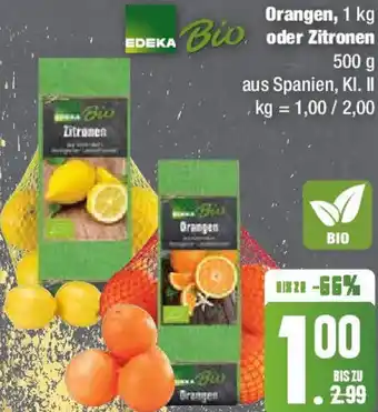 Edeka EDEKA Bio Orangen, 1 kg oder Zitronen 500 g Angebot