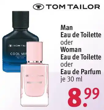 Rossmann TOM TAILOR Man Eau de Toilette oder Woman Eau de Toilette oder Eau de Parfum 30 ml Angebot