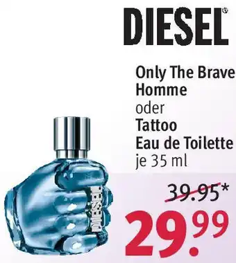 Rossmann DIESEL Only The Brave Homme oder Tattoo Eau de Toilette 35 ml Angebot