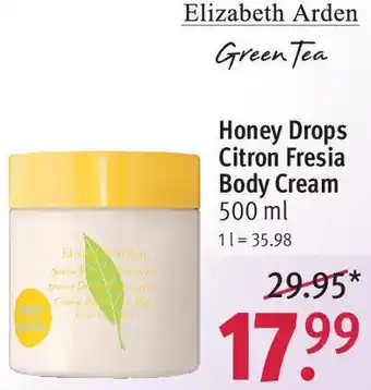 Rossmann Elizabeth Arden Green Tea Honey Drops Citron Fresia Body Cream 500 ml Angebot