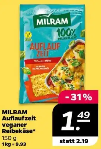 NETTO MILRAM Auflaufzeit veganer Reibekäse 150 g Angebot