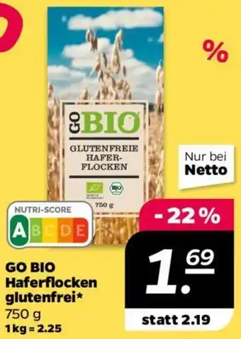NETTO GO BIO Haferflocken glutenfrei 750 g Angebot