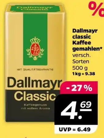 NETTO Dallmayr classic Kaffee gemahlen 500 g Angebot