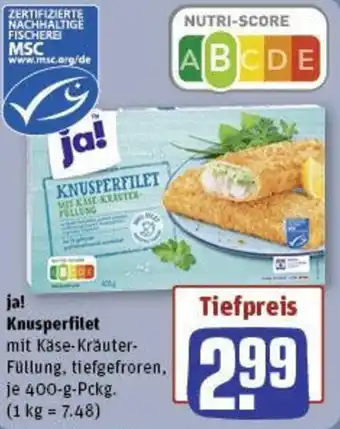 REWE ja! Knusperfilet 400 g Pckg. Angebot