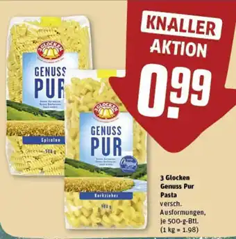 REWE 3 Glocken Genuss Pur Pasta 500 g Btl. Angebot