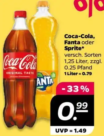 NETTO Coca-Cola, Fanta oder Sprite 1,25 Liter Angebot