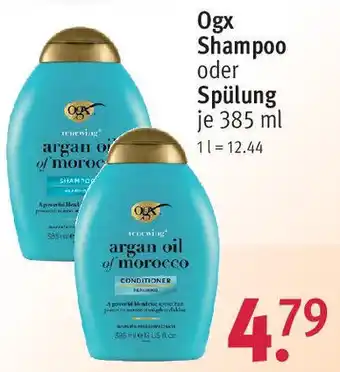 Rossmann Ogx Shampoo oder Spülung 385 ml Angebot