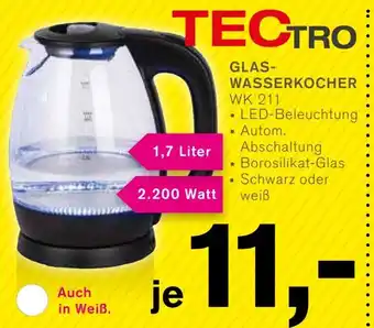 KODi TECTRO GLAS- WASSERKOCHER WK 211 Angebot