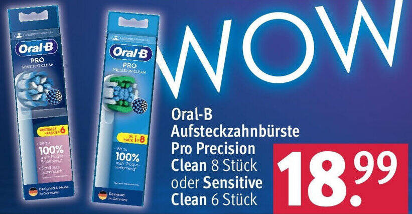 Braun Oral-B Aufsteckbürsten PrecisionClean XXL 8x EB20RB-8 Günstig