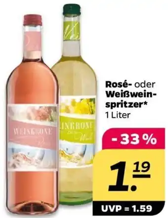 NETTO Rosé oder Weißweinspritzer 1 Liter Angebot