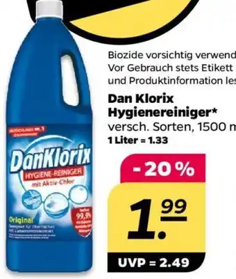 NETTO Dan Klorix Hygienereiniger 1500 ml Angebot