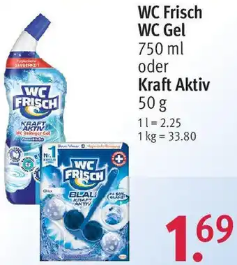 Rossmann WC Frisch WC Gel 750 ml oder Kraft Aktiv 50 g Angebot