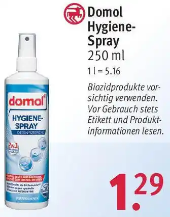 Rossmann Domol Hygiene-Spray 250 ml Angebot