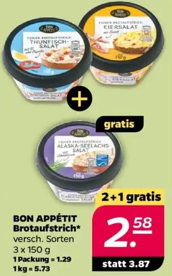 NETTO BON APPÉTIT Brotaufstrich 3 x 150 g Angebot