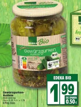 Edeka EDEKA BIO Gewürzgurken-Auslese 670g Glas Angebot