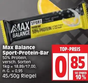 Edeka Max Balance Sport-Protein-Bar 45/50g Riegel Angebot