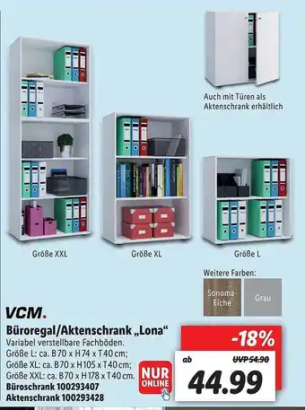 Lidl Vcm Büroregal-altenschrank „Lona” Angebot