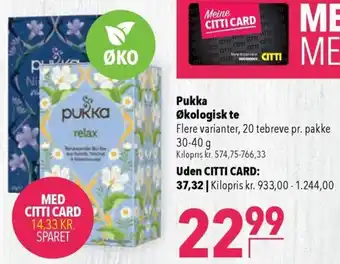 CITTI Markt Pukka Økologisk te 30-40 g Angebot