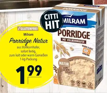 CITTI Markt MILRAM Porridge Natur 1kg Angebot